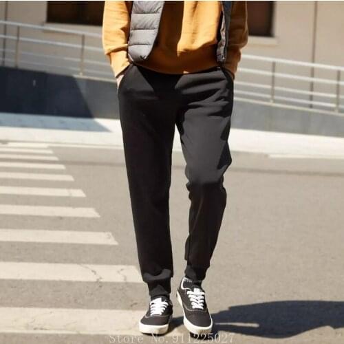 Xiaomi CottonSmith Mens Fleece Warm Knitted Trousers Anti-static Tie Feet Casual Sports Pants Joggers Fitness Sweatpants