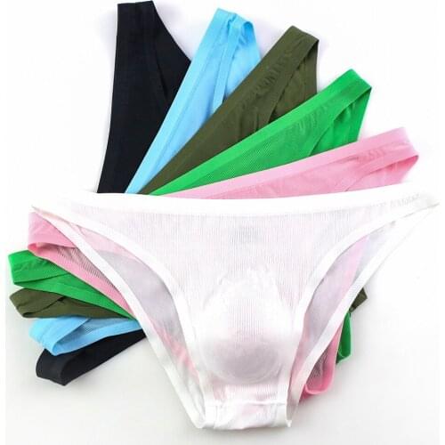 6Pcs/pack Mens Underwear Sexy Briefs Low Rise Lingerie Gay Jockstrap Big Pouch Brief Soft Panties Male Underpants Cuecas New