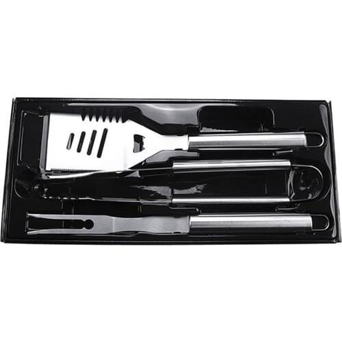 3pcs Stainless Steel Barbecue Grilling Tools Set BBQ Accessories Spatula Fork Tongs Grill Utensil Outdoor BBQ Tool