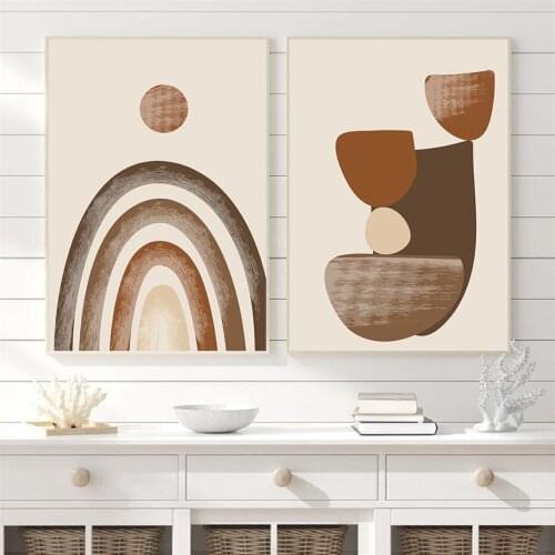 Boho Minimal and Natural Wall Art Canvas Painting Abstract Prints Posters and Pictures for Living Room Home Bohemia Wall Decor