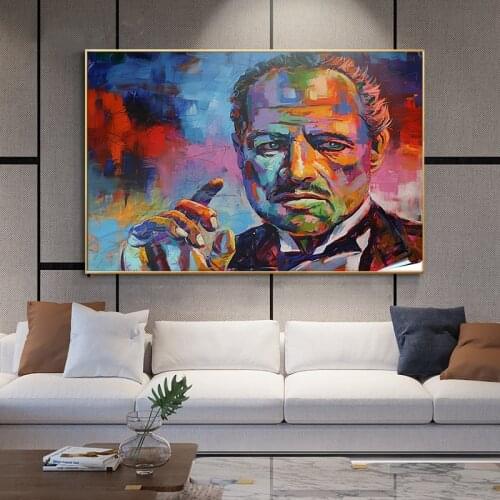 Classic Movie Godfather Art poster canvas painting wall Colorful Portrait pictures posters and prints for living room Home decor