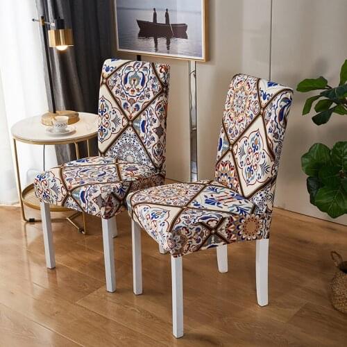 2021 new boho chair slipcover for dining room elastic material chair cover for office chair banquet chair armchair protector