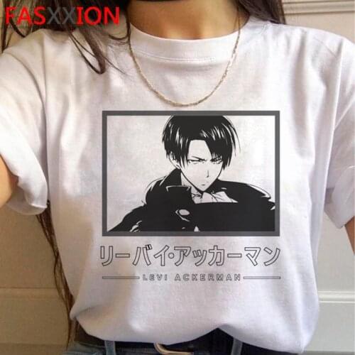 Attack on Titan Shingeki No Kyojin Levi Ackerman summer top men couple kawaii grunge 2021 streetwear top tees plus size