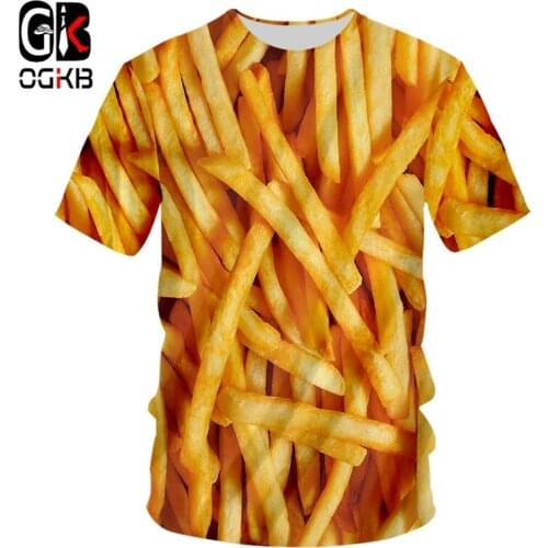 OGKB Fries 3D Tshirt Grappige T-shirt Mannen T Shirt Man Tees Streatwear Tops Korte Mouw Kleding Unisex HipHop Asian Size S-6xl