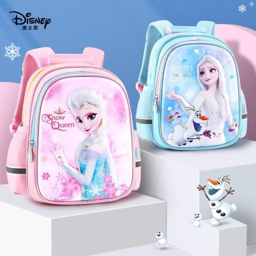 Authentic Disney Kindergarten Schoolbag Girls Lightweight Frozen Aisha Princess Cute Girls Cartoon Girls Primary School Students
