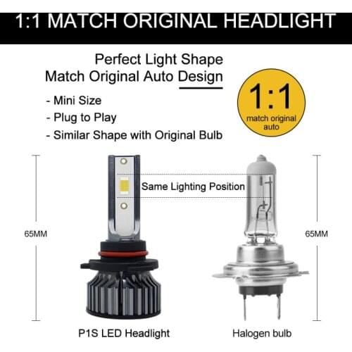 A Pair / Box Car Headlights Headlight Bulbs 9005 3000K 6000LM 9V-36V Aluminum Body Self-heat Dissipation Headlight Bulbs