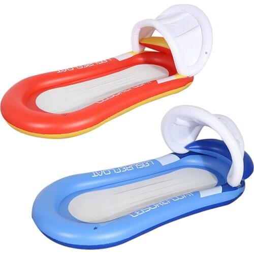 Swimming Float Pool Lounge Hammock With Removable Sunshade Inflatable Floating Water Bed Hammock Pool Lounge Bed Chair Summer