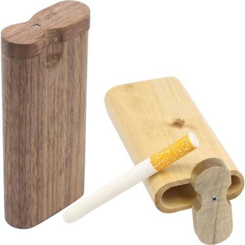 Portable Wooden Cigarette Box, Fashion Mens Cigarette Case with Ceramic Cigarette Tubes, As Seen on TV, Cigarette Accessories