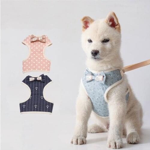 Dog Adjustable Harness Vest Walking Lead Leash For Puppy Dogs Collar Polyester Mesh Harness For Small Medium Dog Cat Pet
