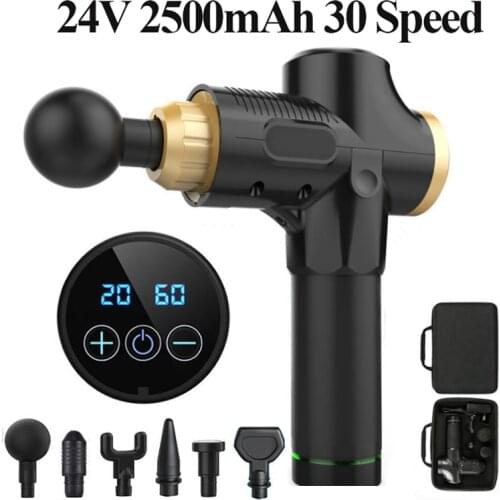 Profession Massage Gun LCD Display Body Muscle Deep Tissue Massager Pain Exercising Relaxation Slimming Shaping with Bag