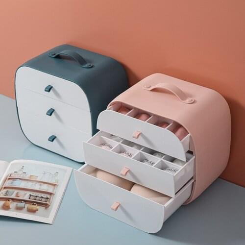 Dustproof plastic cosmetic storage box underwear panties socks finishing student dormitory desktop