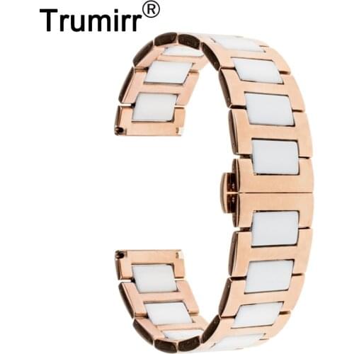 18mm 20mm 22mm Ceramic & Stainless Steel Watch Band for Tissot T035 PRC200 T055 T097 Wrist Strap Butterfly Buckle Belt Bracelet