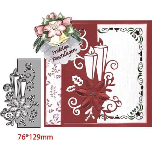 Christmas Candle Lace Metal Cutting Dies Scrapbooking Craft Mold Cut Die Stencil Handmade Paper Card Make Template New Design