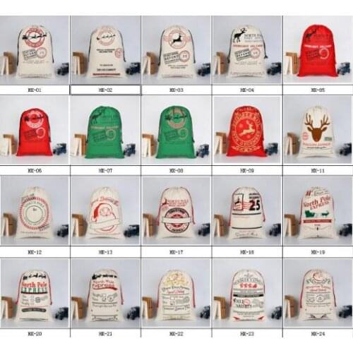 Christmas Gift Bags Large Organic Heavy Canvas Bag Santa Sack Drawstring Bag With Reindeers Santa Claus Sack Bags for kids