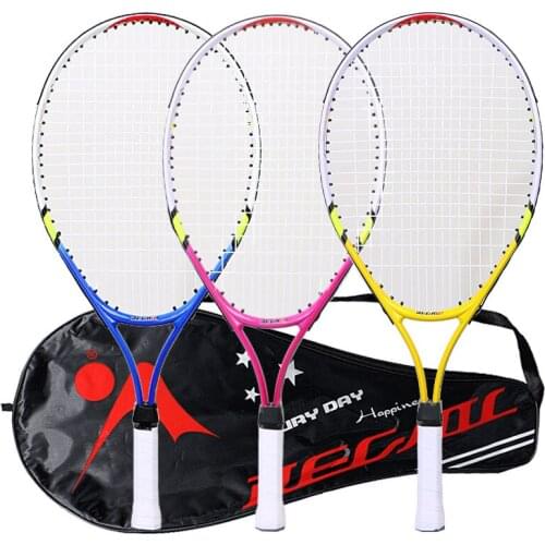 1 Pcs 23 Inch Special Tennis Racket For Teenagers Aluminum Alloy Tennis Racket Strong Nylon Wire Suitable For Children Training