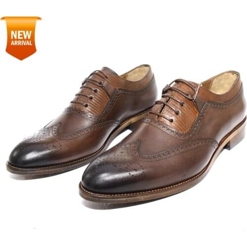 Handmade Cap Toe Spectator Oxford Shoes with Brown Calf Leather, Microlight Soles, Handmade Footwear, New Arrival, Spring 2021