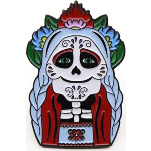 Horrific Witch Dressed Up Zombie Grils Metal Enamel Pins Badge Brooch Backpack Bag Collar Lapel Jewelry