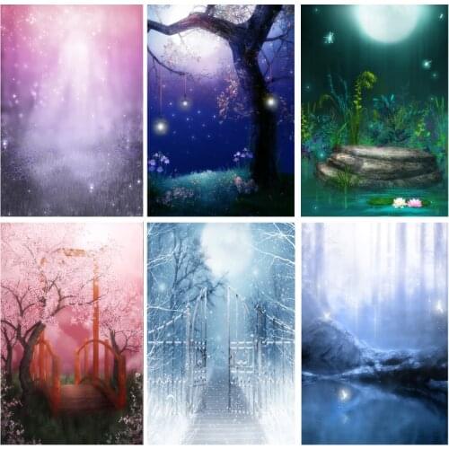 Vinyl Custom Dream Forest Castle Fairy Tale Children Photography Backdrops Prop Photo Background 2158 TTW-06