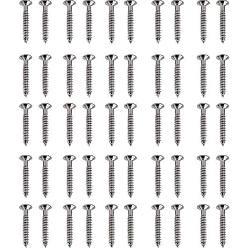50 Pieces Guitar Bridge Screws Strap Lock Button Mounting Screws For Guitar Tremolo Bridge Parts