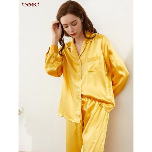 19 MM silk pajamas ladies autumn and winter 2020 new mulberry silk long-sleeved home service two-piece suit
