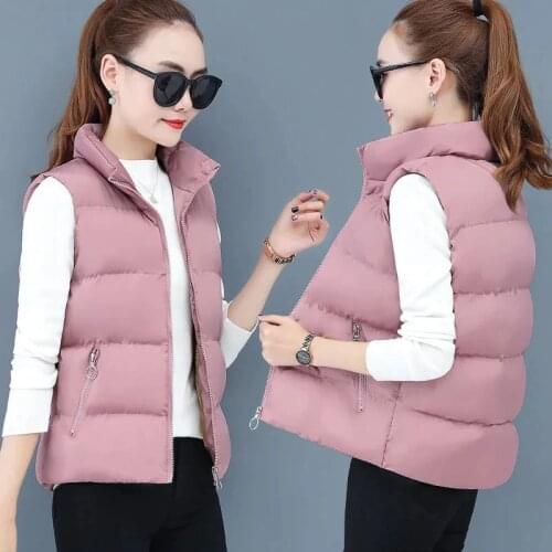 Women Down Cotton Vest Autumn Einter jacket 2021 Female New Korean Version Of Loose And Velvet Warm Vest Sleeveles Waist Coat62