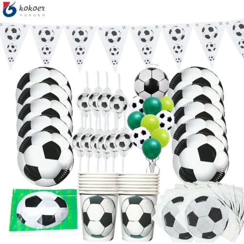 71pcs/set Soccer Football Birthday Party Decoration Football Theme Disposable Party Tableware Birthday Party Decor Boy Party