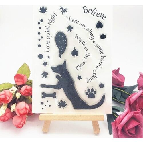 1pc Silhouette Dog Silicone Clear Seal Stamp DIY Scrapbooking Embossing Photo Album Decoration Rubber Stamp Art Handmade Puzzle