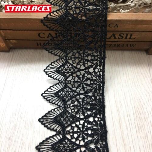 14yards width 6.2cm flower water soluble embroidery lace Trim fabric ribbon new 2018 diy wedding dress handmade lace accessories