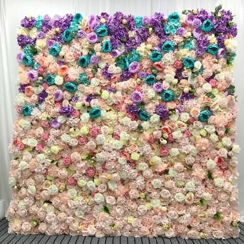 2M by 2M Wedding artificial flower wall panel Milan turf party DIY wedding background decor rose hydrangea peony Luxury handmade
