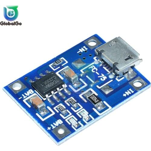 2pcs/Lot Micro USB 5V 1A 18650 TP4056 Lithium Battery Charger Module Charging Board With Protection Dual Functions 1A Li-ion