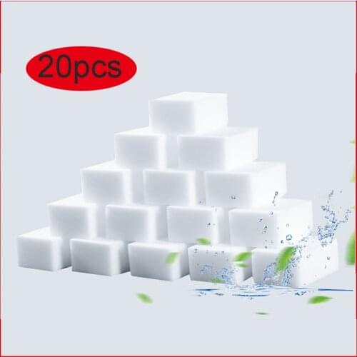 20pcs White Melamine Sponge Kitchen Bathroom Office Cleaning Sponge Eraser Sponge Cleaner Clean Dish Car
