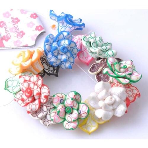 27x16mm 20pcs Mixed Color Flower Clay Spacer beads For jewelry making YKL0046
