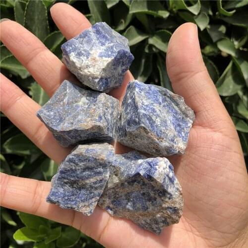 50g Natural Blue Veins Sodalite Raw Stone Mineral Specimen Crystal Reiki Healing Stones Home Decoration Ornament Jewelry Gift