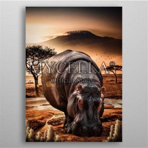 5D DIY Diamond Embroidery Animals Safari Hippopotamus Diamond Painting Cross Stitch Full Diamond Mosaic Home Decor Craft Kits