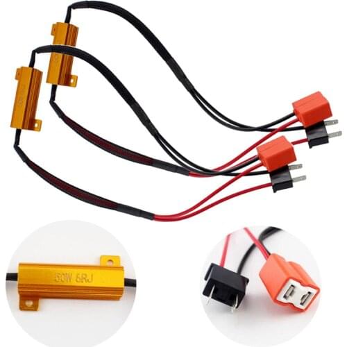 2x 50W 6Ω H7 Car Load Resistor Error Canceller LED Decoder Canbus Free Wiring Canceller Decoder Light
