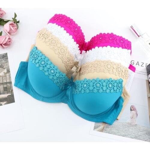 Beauwear Girlss Push Up Underwear Female Small Chest Bra Underwire Floral Bras 34B 34C 36B 36C 38B 38C 40A 40B 40C 42A 42B 42C