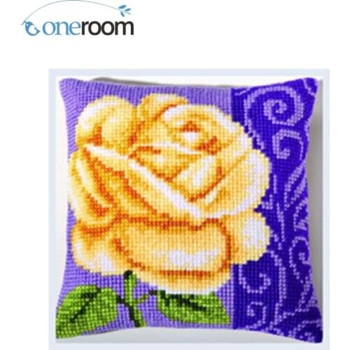 CX0096 DIY Needlework Kit Unfinished Acrylic Yarn Embroidery Pillow Tapestry Canvas Cushion Front Cross Stitch