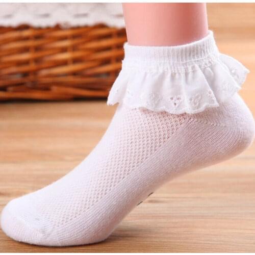 1 Pair Spring Autumn Summer Baby Socks Girls Kids Princess Children Dance Lace Floral Cotton Mesh gift infant