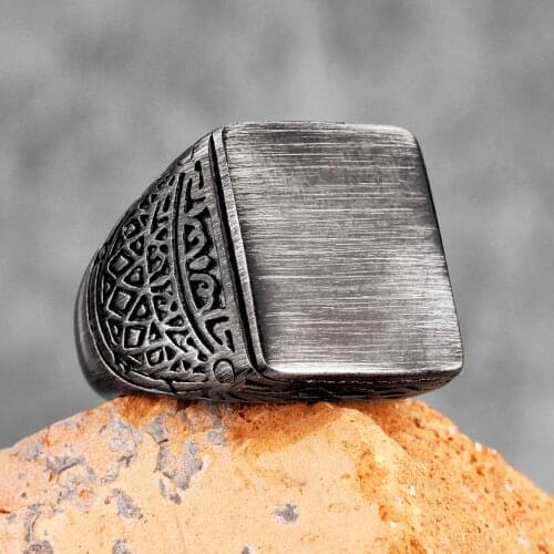 Vintage Black Brushed Pattern Stainless Steel Mens Rings Punk Charm Simple for Male Boyfriend Jewelry Creativity Gift Wholesale