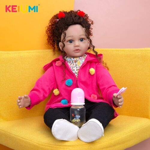 KEIUMI 24 Inch Reborn Baby Doll Newborn Cute Baby Doll Cloth Body Stuffed PP Cotton For Children Gifts Birthday Present
