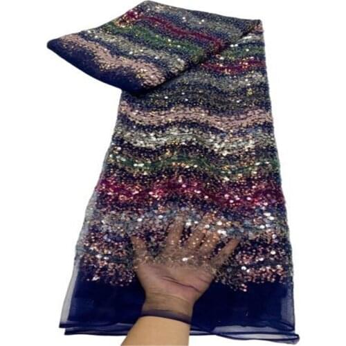 Multicolor African Net Lace Fabric Embroidery Sequins French Lace Fabric 2021 green New Arrival Milk Silk Laces For Wedding