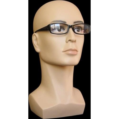 Male Bald Mannequin Head Manikin Model Head, Wigs, Hats Hairpieces & Jewelry Displaying Stand