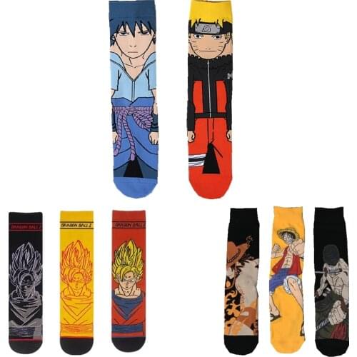 Mens Autumn Winter Cotton Cartoon Socks Harajuku Japanese Street Fashion Anime Funny Socks