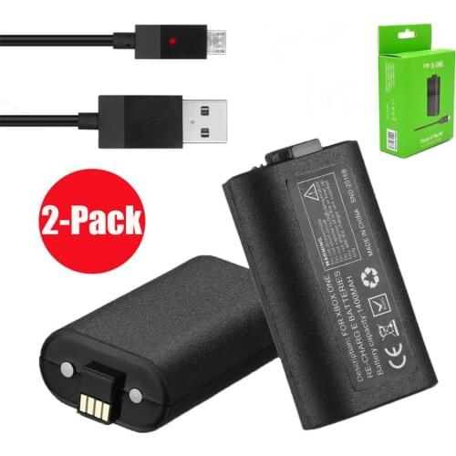 2x Lithium polymer Rechargeable Battery Pack Charging Charger Cable For Xbox One S X Control new