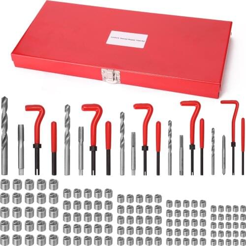 88Pcs Car Thread Repairing Tool Kit Spanner Wrench Inserts Drill Tap Set for Restoring Damaged Threads Thread Repairing Kit