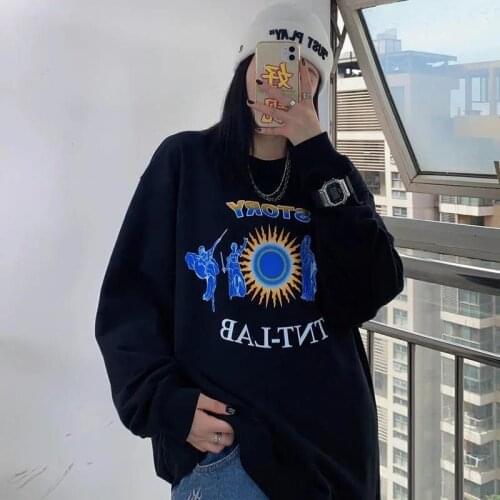 New Hip Hop Fashion Sweatshirts Kawaii Clothes for Teens 2021 Autumn Harajuku Oversized Pullovers Streetwear Long Sleeve Tops