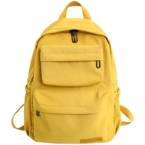 New Waterproof Nylon Women Backpack 2021 Solid Color Casual Backpack For Teenagers Women Large Capacity Ladies Schoolbag