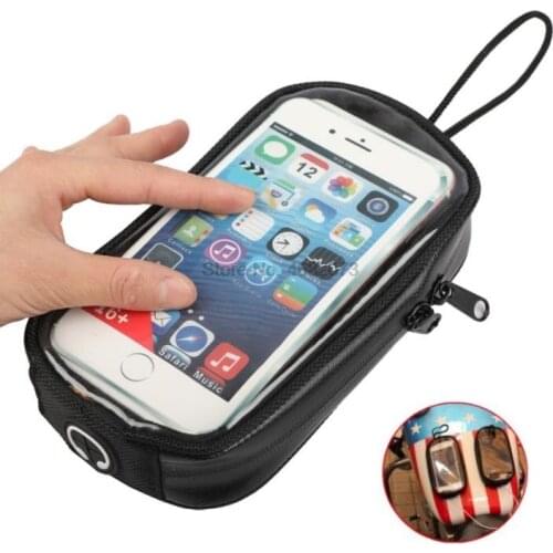 By Fedex 50pcs Universal Black Motorcycle Tank Bags Magnetic Gas Tank Clear For Cell Phone Case Holder Mount