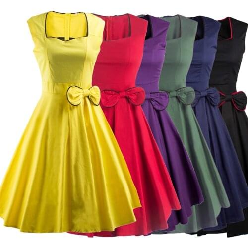 Amazon Restore Ancient Ways Hertz Basis 50s Solid Color Waist Will Pendulum Europe Station Suit-dress Sleeveless Dress 002