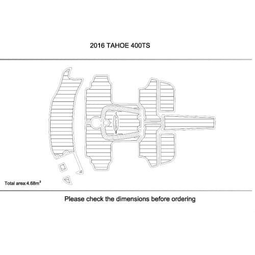 2016 TAHOE 400TS Cockpit Swimming plat 6mm EVA Faux Teak Decking marine carpet